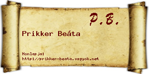 Prikker Beáta névjegykártya